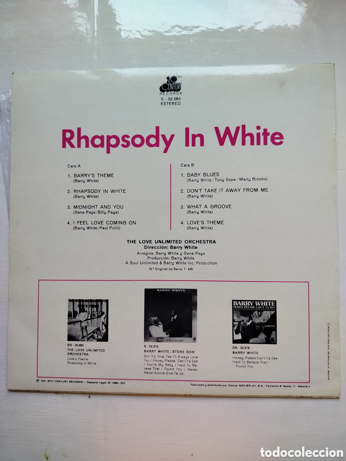 Discos de vinilo: Barry White LP 1974. - Foto 2