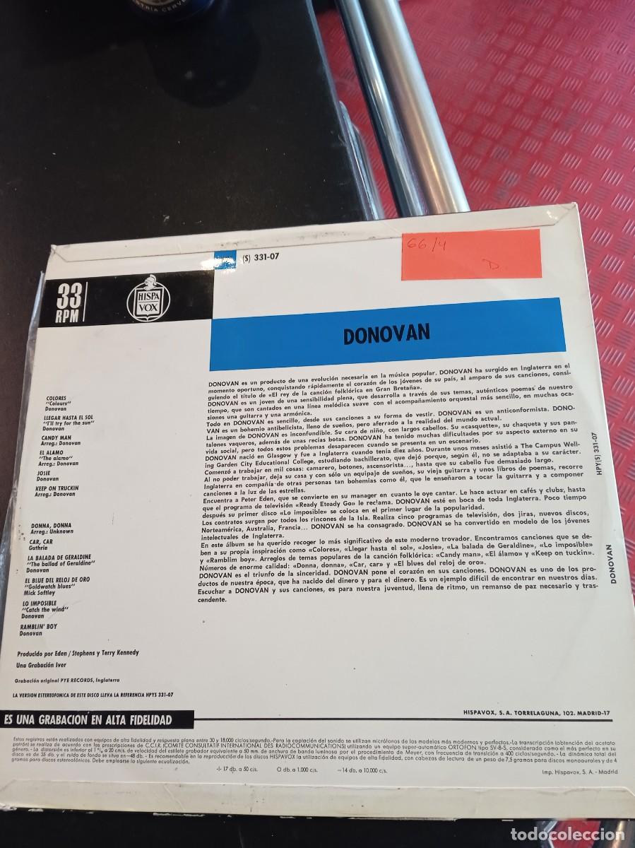 Discos de vinilo: DONOVAN- DONOVAN. PRIMER LP ESPA&Ntilde;OL - Foto 2
