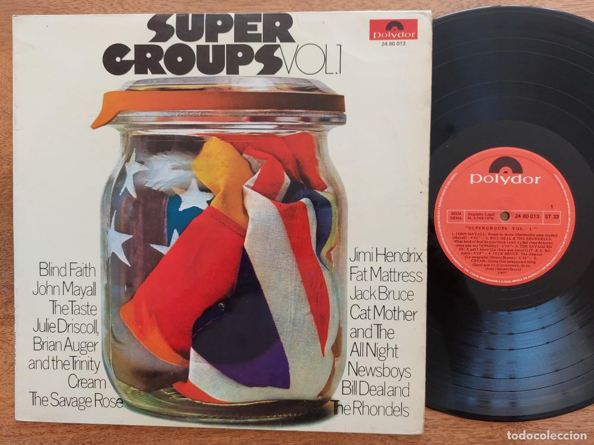 Disques de vinyle: SUPER GROUPS VOL. 1 * LP Spain * EX * CREAM * JOHN MAYALL * JIMI HENDRIX EXPERIENCE * FAT MATTRESS