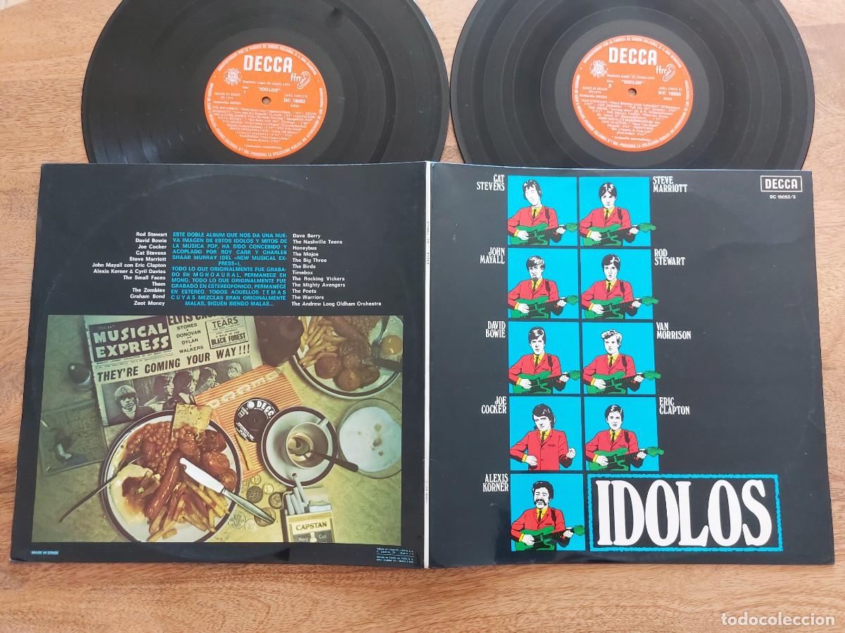 Discos de vinilo: IDOLOS - Doble LP Spain - MINT * TIMEBOX BEGGIN * DAVED BOWIE * MOJOS * BIG THREE * POETS