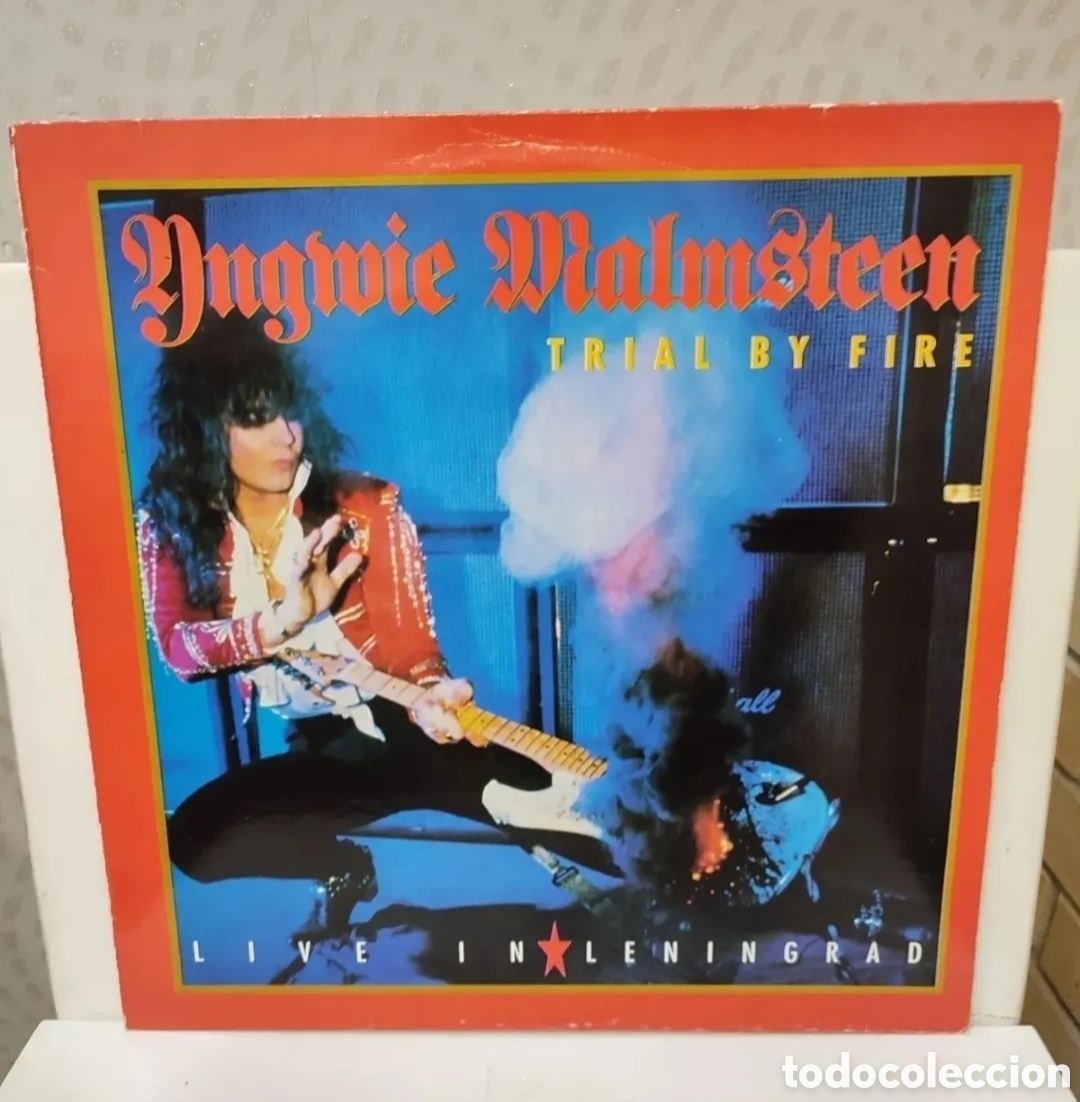 Discos de vinilo: Yngwie Malmsteen. &rdquo; Trial By Fire Live In Leningrand &rdquo;. Primera Edici&oacute;n Griega. 1989. Polydor R&eacute;cord