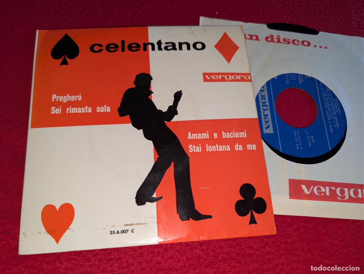 Discos de vinilo: ADRIANO CELENTANO & RIBELLI Preghero/Sei rimasta sola +2 EP 7'' 1962 Vergara SPAIN ESPA&Ntilde;A