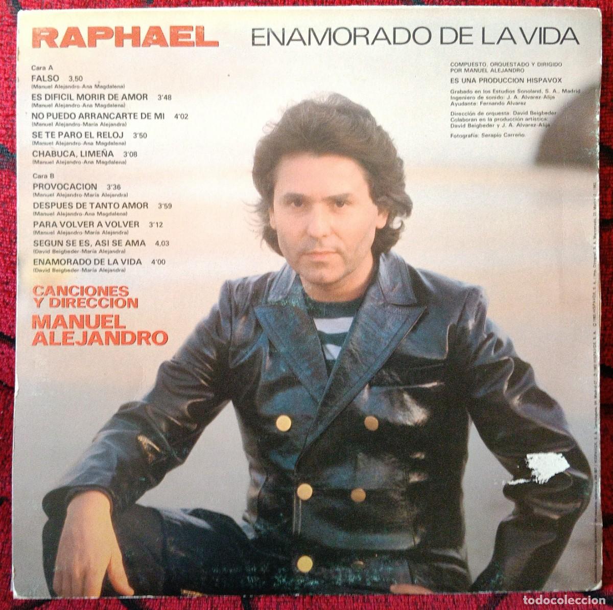 Discos de vinilo: RAPHAEL ** Enamorado De La Vida ** VINILO LP 1983 - Foto 2