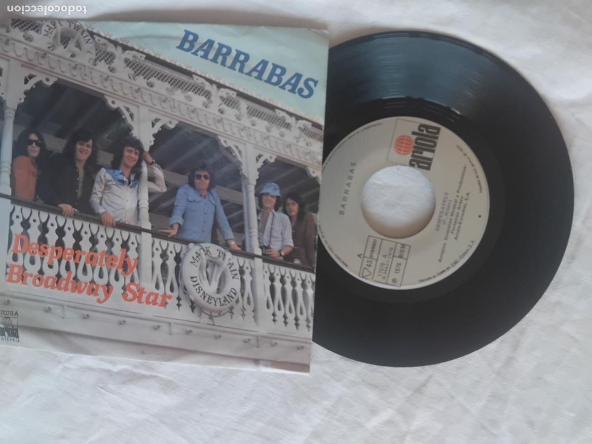 Discos de vinilo: BARRABAS. DESPERATELY/BROADWAY STAR. SINGLE ARIOLA 1976.