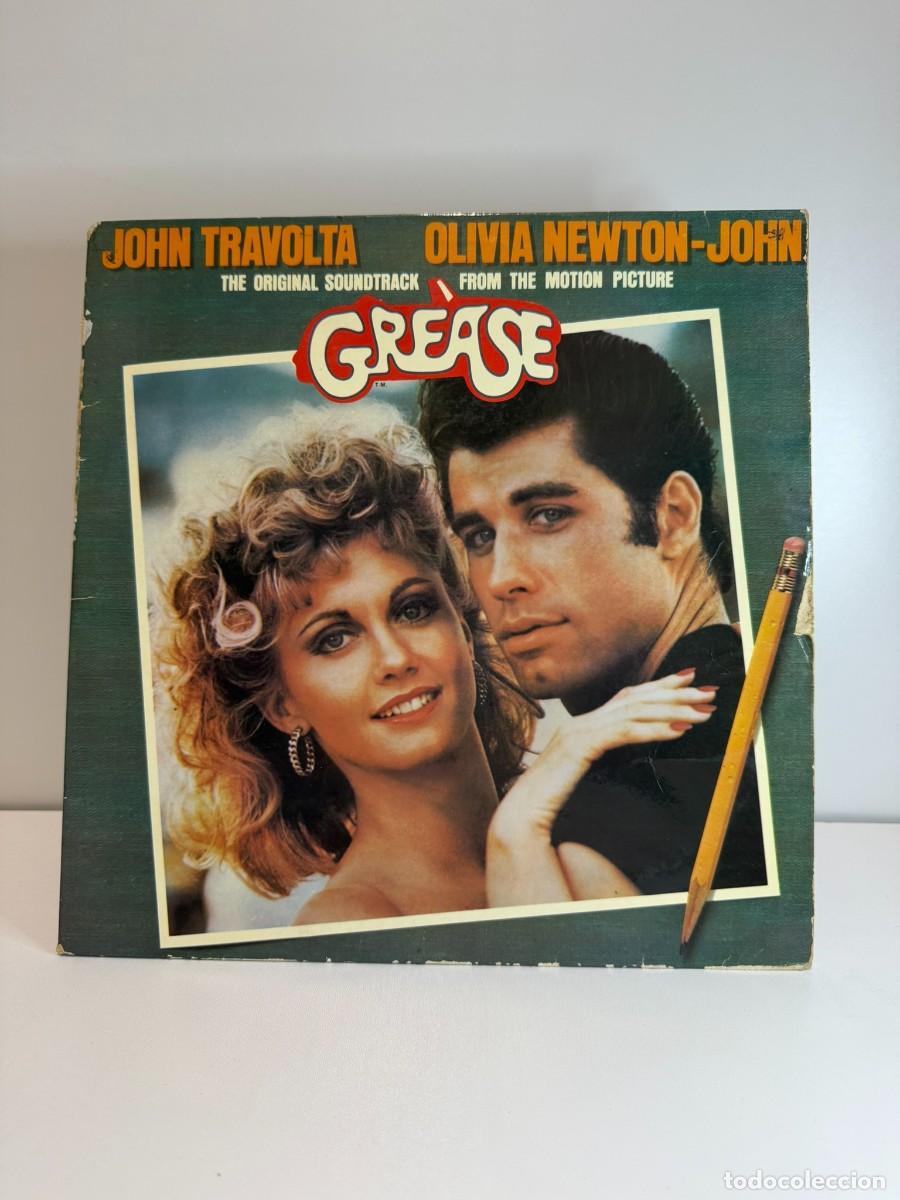 Discos de vinilo: GREASE (LP) JOHN TRAVOLTA & OLIVIA NEWTON-JOHN - A&Ntilde;O 1978 - DOBLE DISCO PORTADA ABIERTA