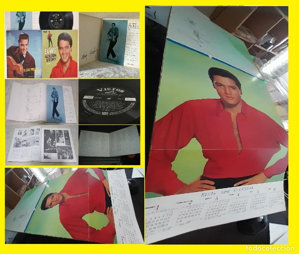 Discos de vinilo: Elvis Presley Golden Story Volume 1 - 1&ordf; EDIC JAPAN 1965, SUPER CARPETA + LIBRETO 10 PAG + CALEDARIO