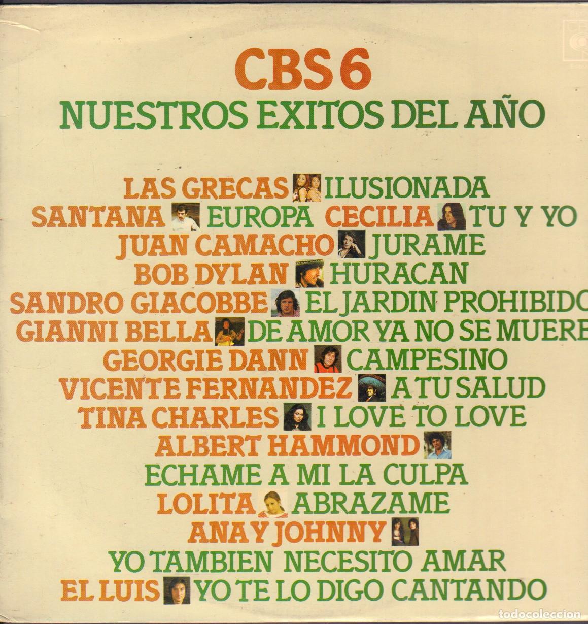 Discos de vinilo: CBS 6 (EXITOS DEL A&Ntilde;O) - LAS GRECAS, SANTANA, JUAN CAMACHO, LOLITA../ LP CBS 1976 RF-26256