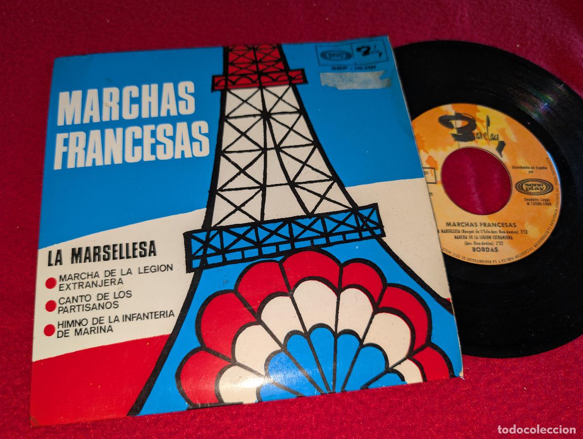 Discos de vinilo: BORDAS Marchas francesas. La marsellesa/Canto de los partisanos +EP 7'' 1968 SPAIN FRANCIA FRANCE