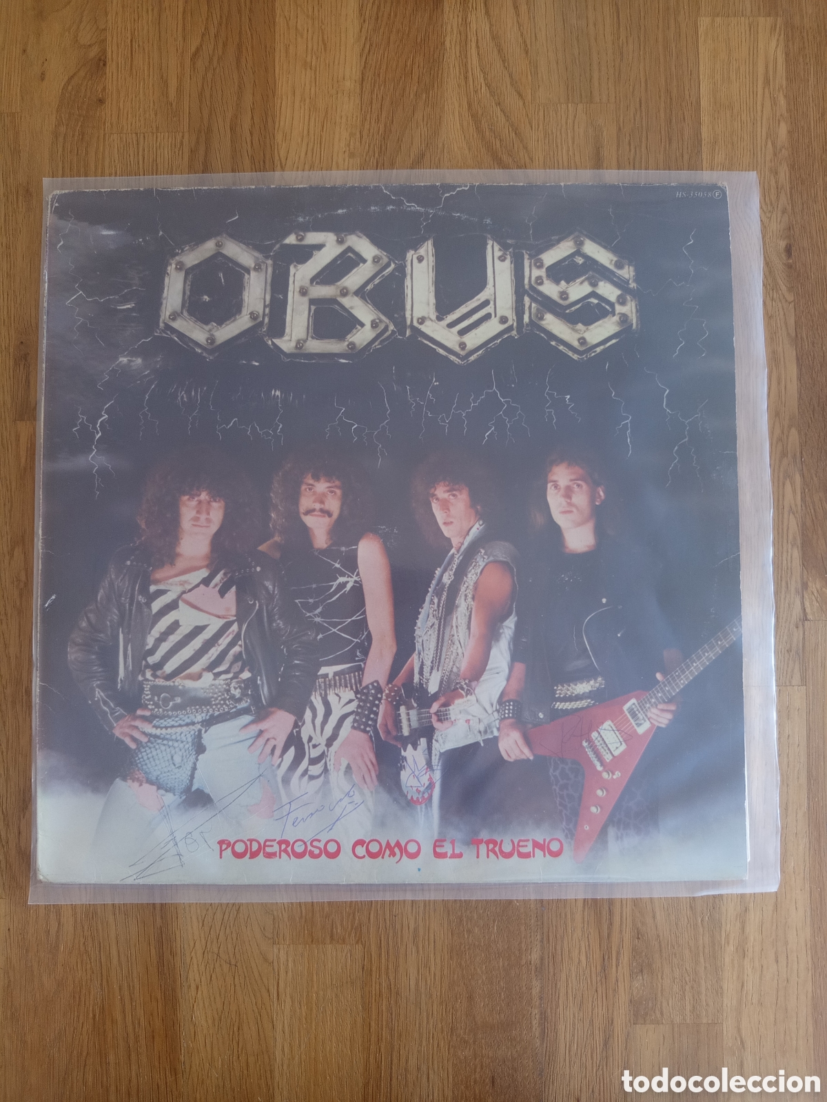 Discos de vinilo: Ob&uacute;s &ndash; Poderoso Como el Trueno LP Vinilo Prensad Original 1982 Firmado Miembros Originales Gira 2002