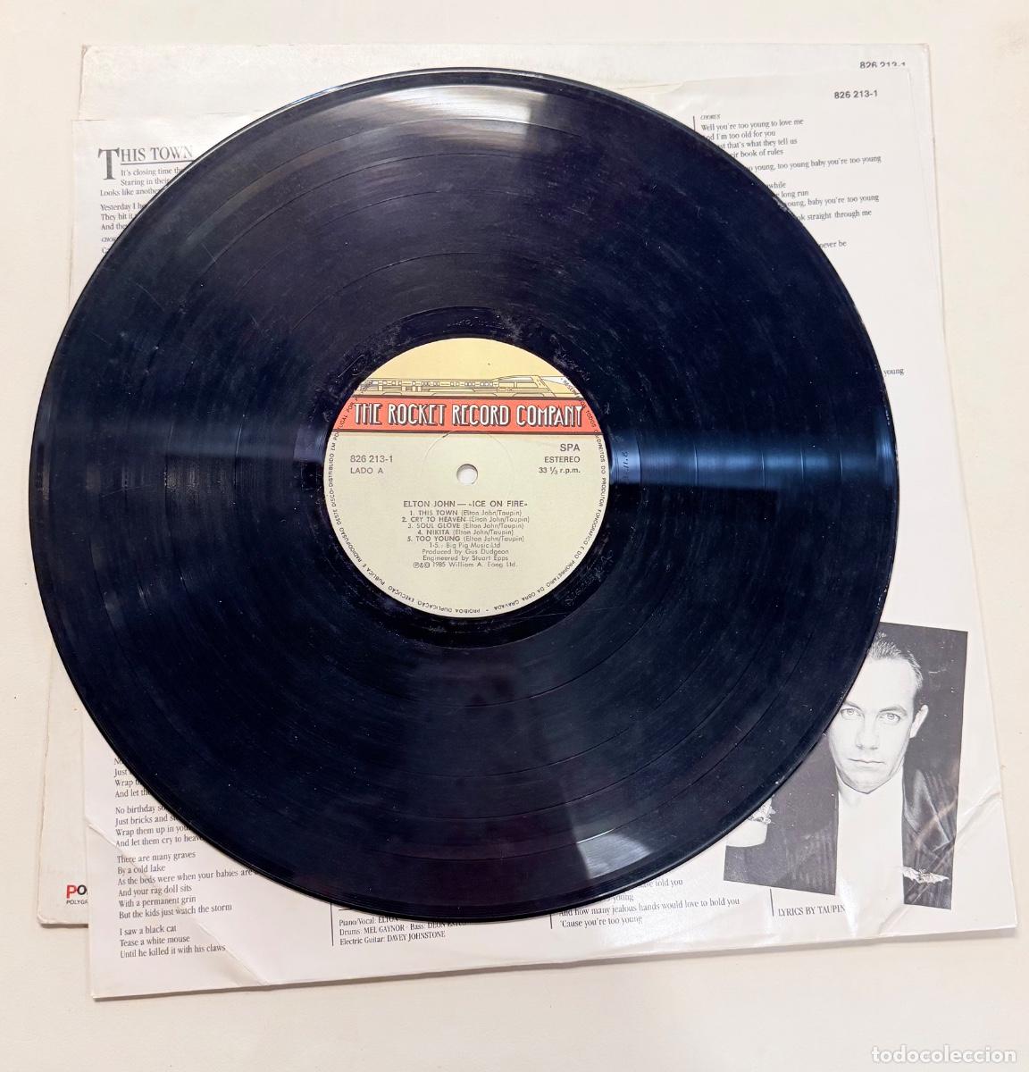 Discos de vinilo: Elton John - Ice on fire a&ntilde;o 1985 - Foto 3