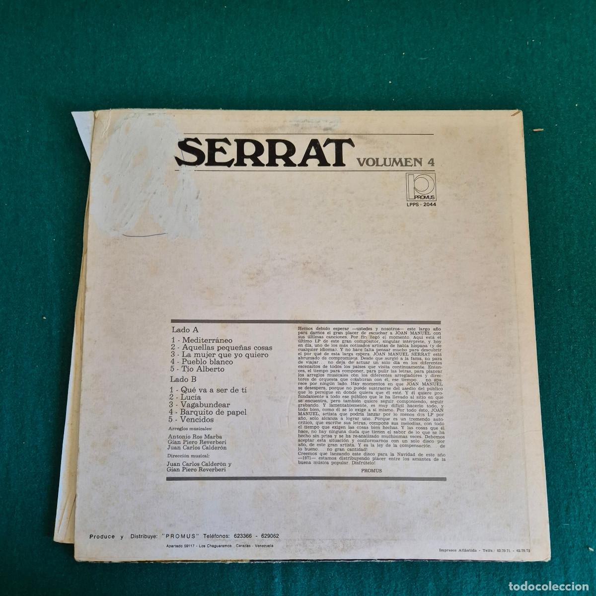 Discos de vinilo: Joan Manuel Serrat &ndash; Volumen 4 - Foto 2