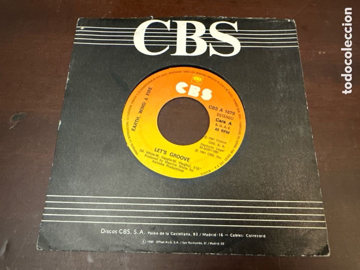 Discos de vinilo: EARTH WIND & FIRE - LETS GROOVE - SINGLE - 1981 - Foto 1