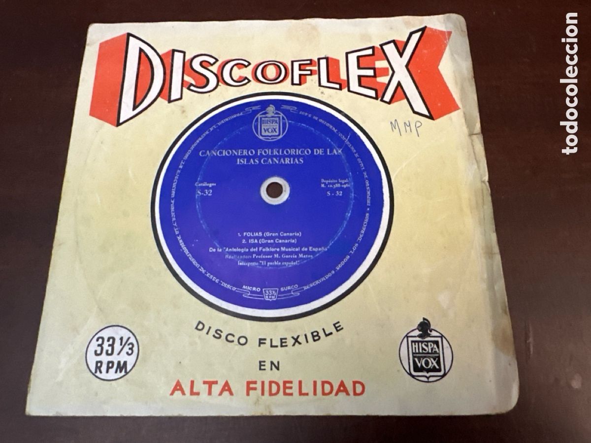Discos de vinilo: Disco flexible cancionero folkl&oacute;rico de las islas canarias