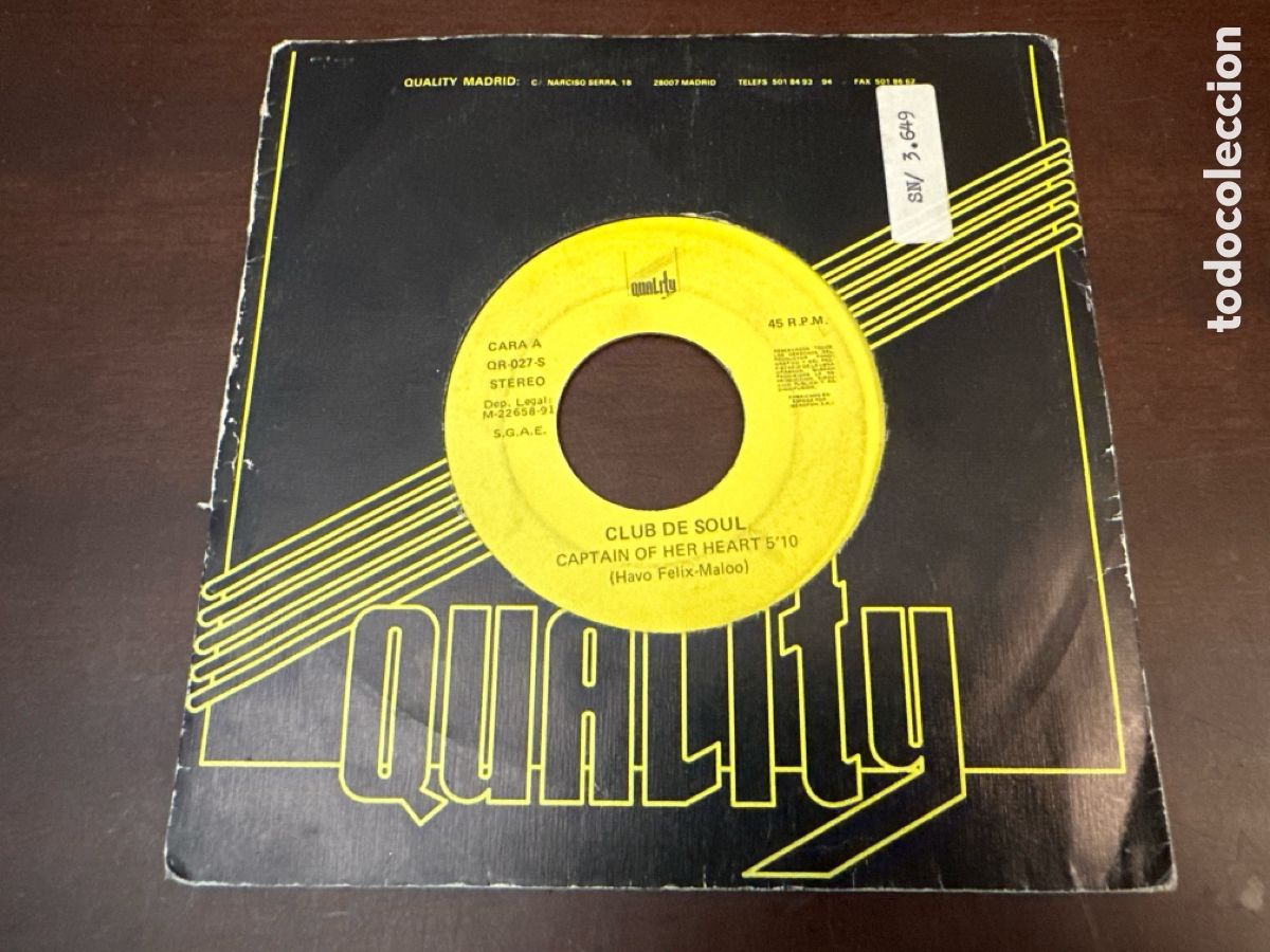 Discos de vinilo: CLUB DE SOUL - CAPTAIN OF HER HEART - SINGLE 1991 - PROMO