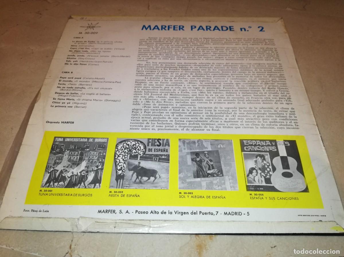 Discos de vinilo: MARFER PARADE 2-ORIGINAL ESPA&Ntilde;OL 1965 - Foto 2