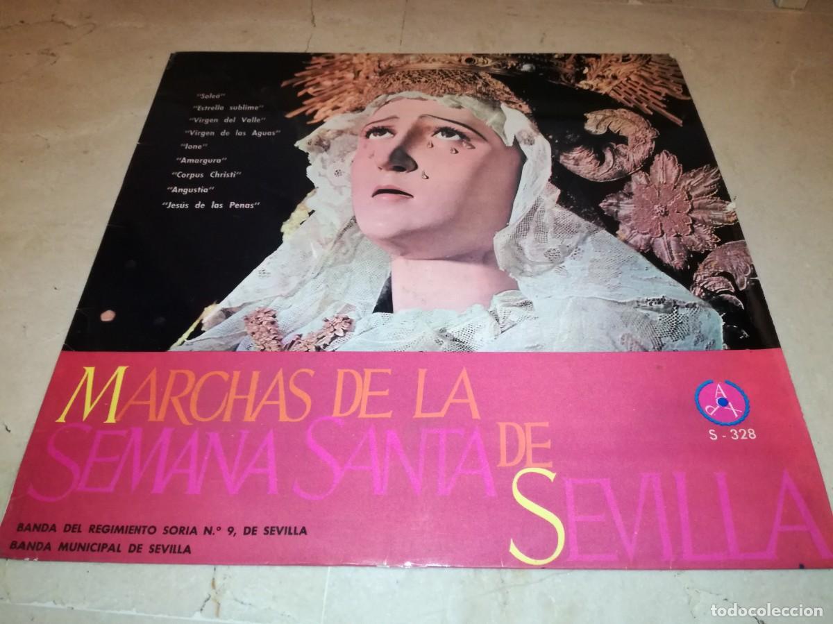 Discos de vinilo: MARCHAS DE LA SEMANA SANTA DE SEVILLA-BANDA S.ORIA 9 Y BANDA MUNICIPAL DE SEVILLA