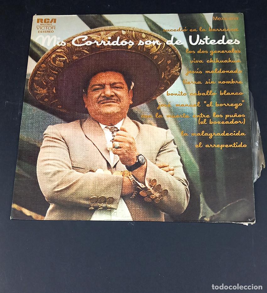 Discos de vinilo: M&eacute;xico: Jos&eacute; Alfedo Jim&eacute;nez. Mis corridos son de ustedes. RCA MKS-2033