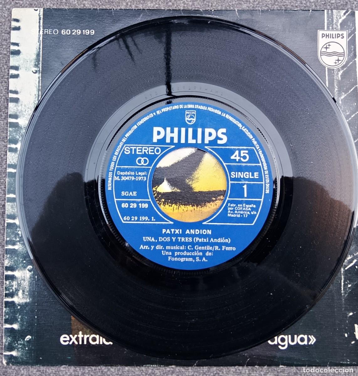 Discos de vinilo: Patxi Andi&oacute;n. Una, dos y tres. Vinilo single. - Foto 3