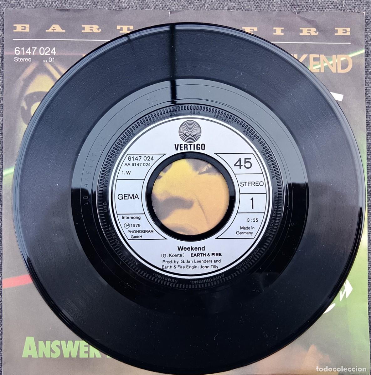 Discos de vinilo: Earth & Fire. Weekend. Vinilo single. - Foto 3