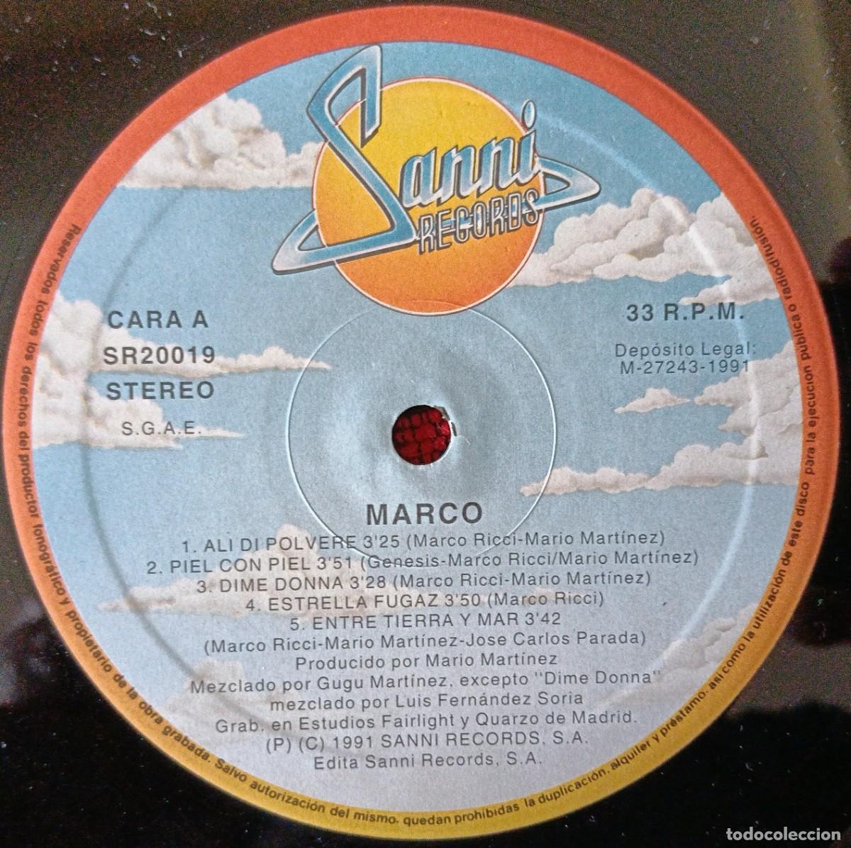 Discos de vinilo: MARCO RICCI ** Marco ** VINILO LP 1991 - Foto 3