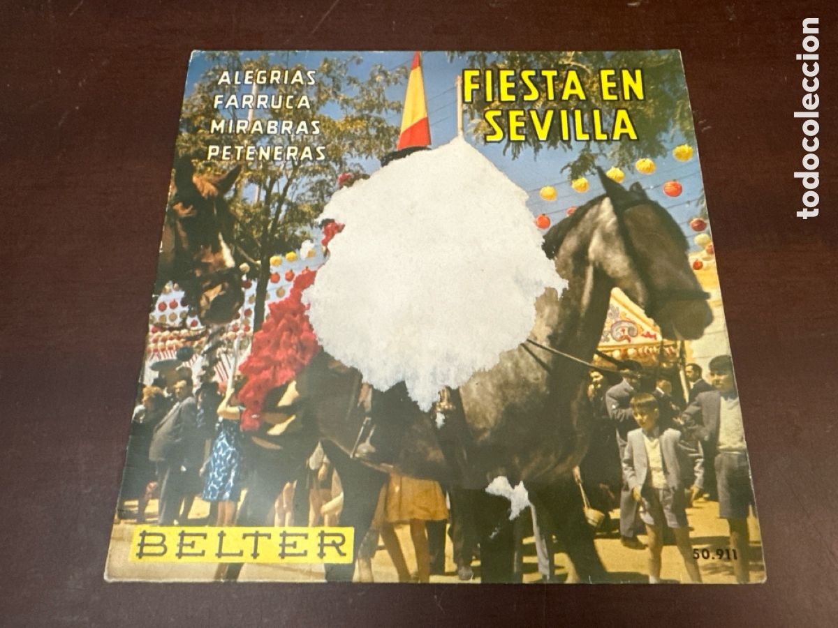 Discos de vinilo: FIESTA EN SEVILLA. Paquito Simon y Juan Gracia. Alegrias, farruca, mirabras, peteneras. A&ntilde;o 1960