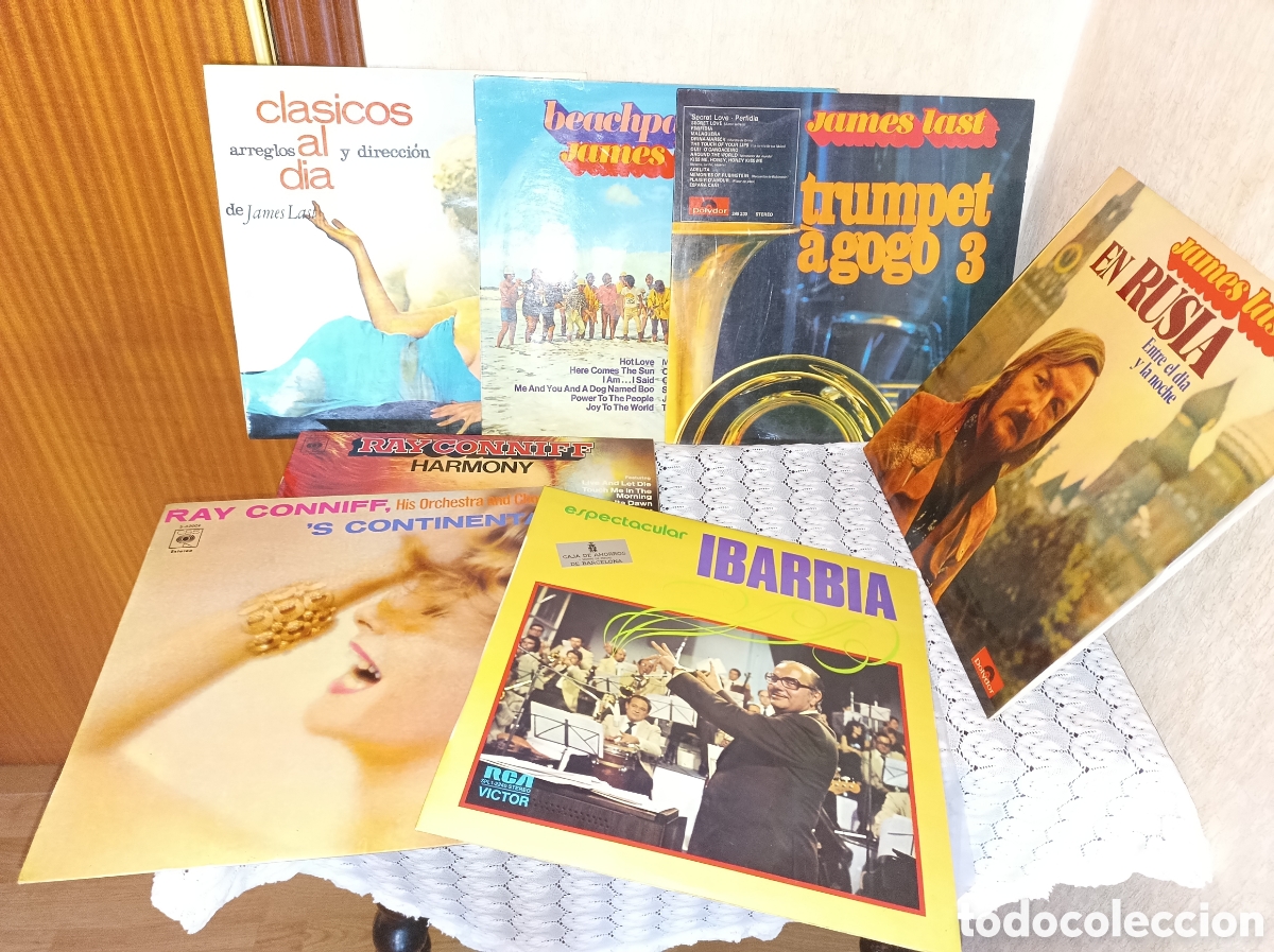 Discos de vinilo: 7 discos LP de m&uacute;sica de orquestas 1970s