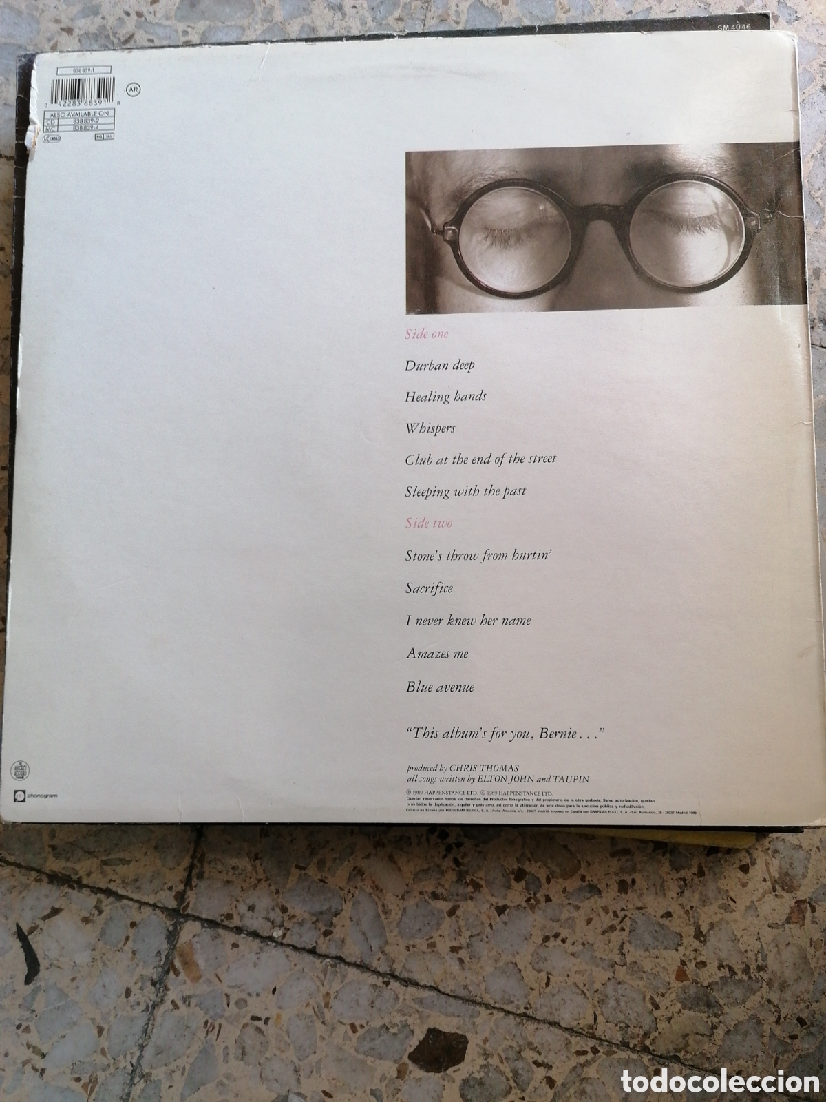 Discos de vinilo: LP ELTON JOHN SLEEPING WITH THE PAST 1989 SPAIN INSERT - Foto 2
