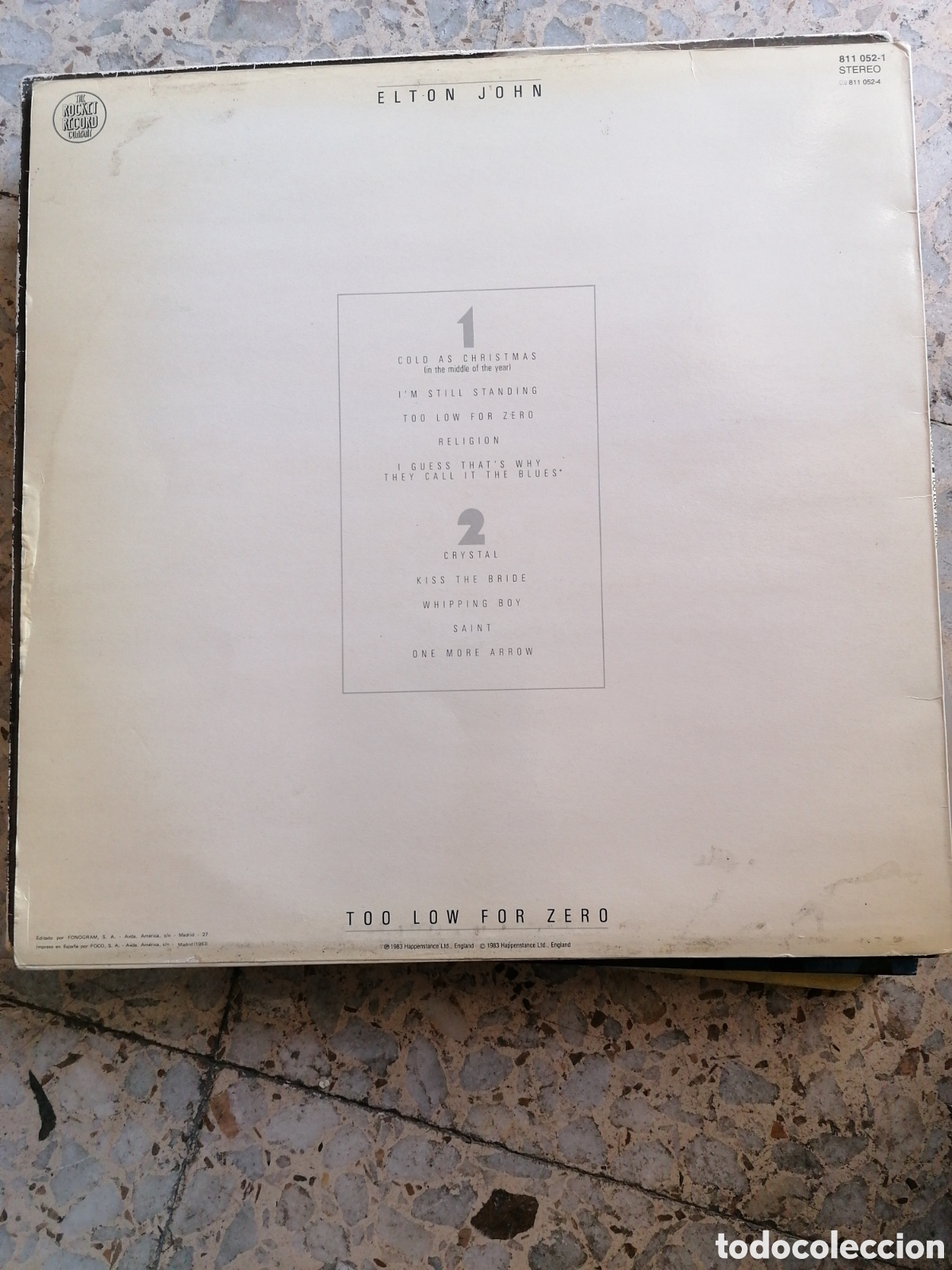 Discos de vinilo: LP ELTON JOHN TOO LOW FOR ZERO 1983 SPAIN INSERT - Foto 2