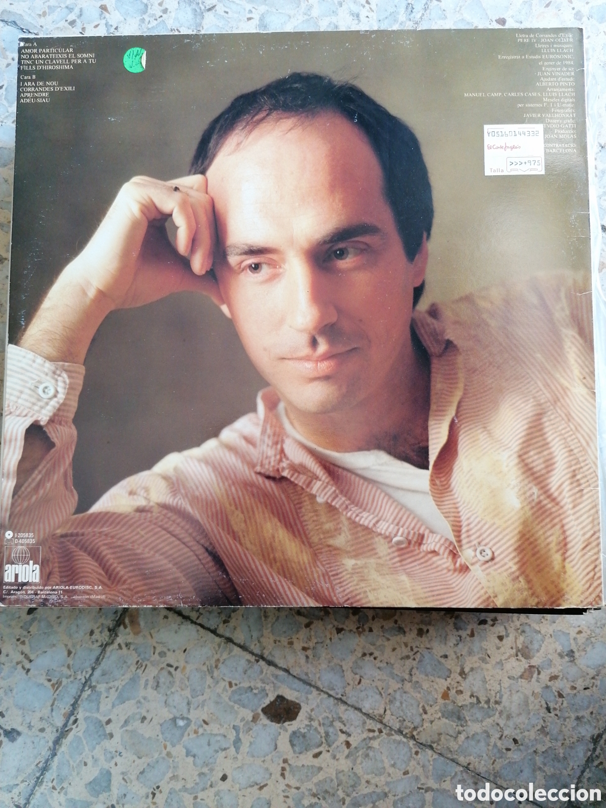 Discos de vinilo: LP LLUIS LLACH T&acute;ESTIMO 1984 INSERT - Foto 2