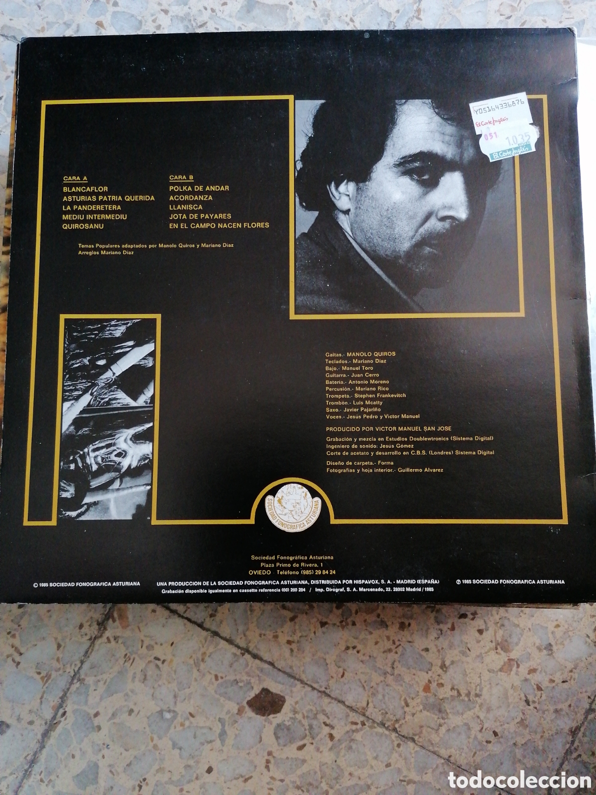 Discos de vinilo: LP MANOLO QUIROS 2 1985 - Foto 2
