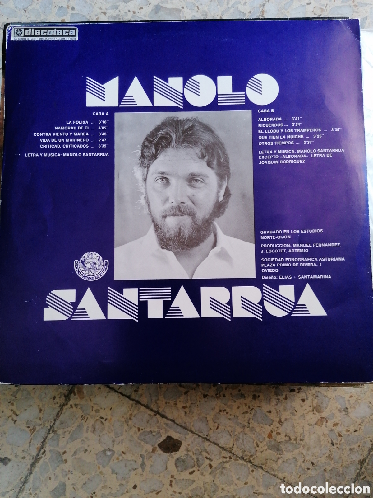 Discos de vinilo: LP MANOLO SANTARRUA CONTRA VIENTO Y MAREA 1982 INSERT - Foto 2