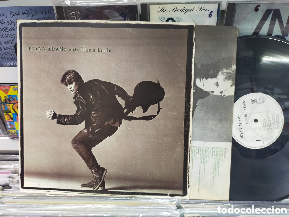 Discos de vinilo: Bryan Adams LP cuts like a knife Espa&ntilde;a 1985