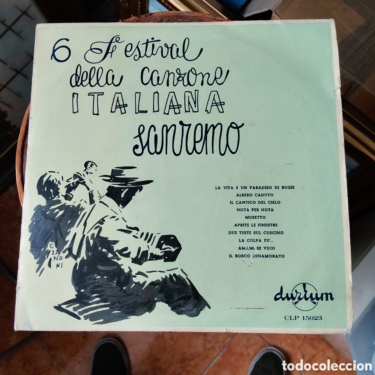 Discos de vinilo: Disco 33 rpm 10 pulgadas 6 Festival della canzone italiana San Remo edita Durium CLP 15023 a&ntilde;o 1956