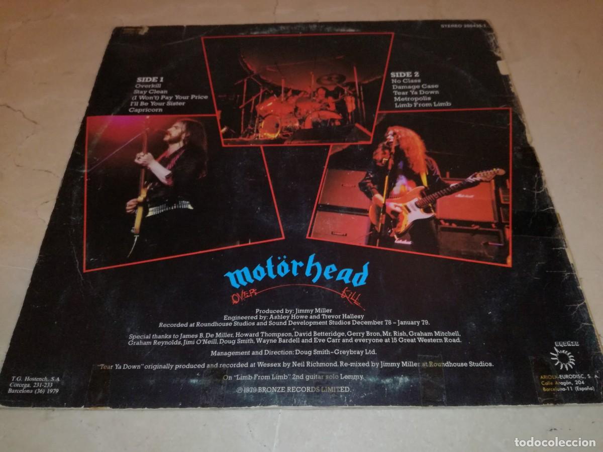 Discos de vinilo: MOTORHEAD-OVERKILL-ORIGINAL ESPA&Ntilde;OL 1979 - Foto 2