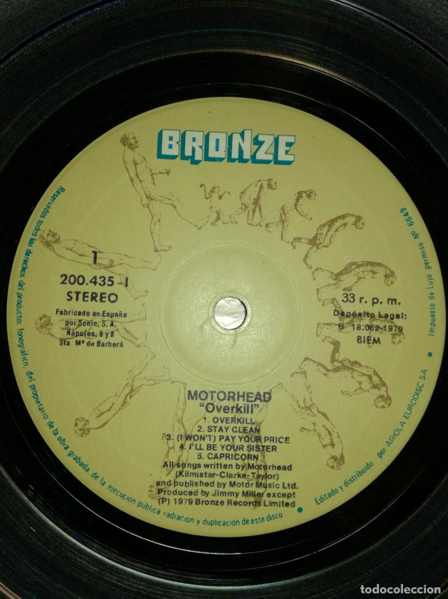 Discos de vinilo: MOTORHEAD-OVERKILL-ORIGINAL ESPA&Ntilde;OL 1979 - Foto 3