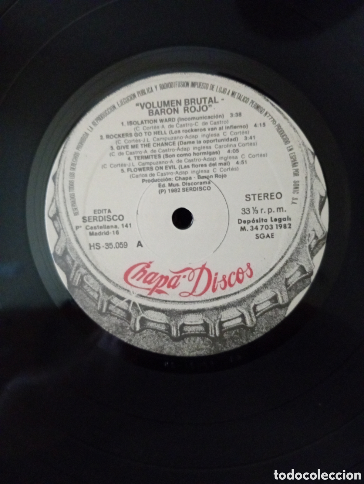 Discos de vinilo: Bar&oacute;n rojo, Volumen brutal 1982. Versi&oacute;n limitada en ingl&eacute;s. - Foto 3