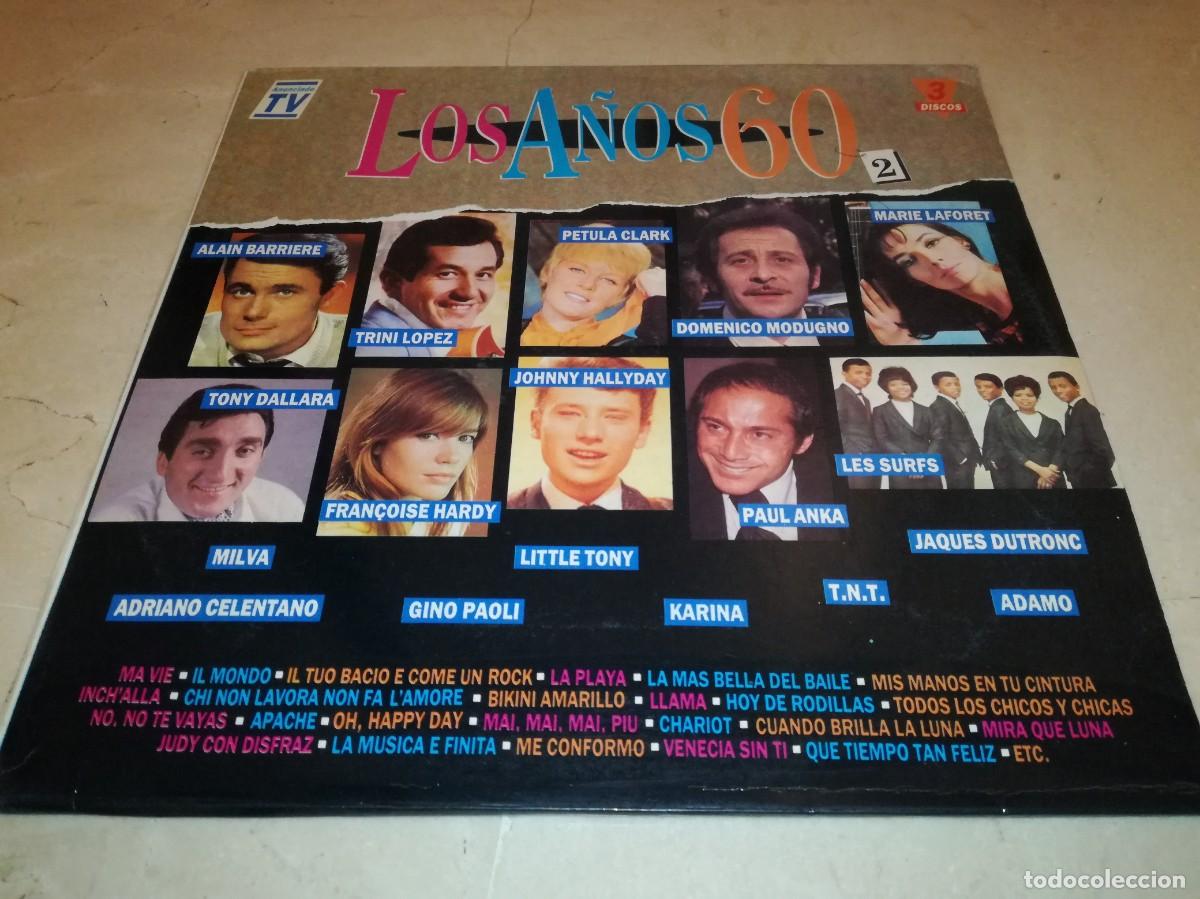 Discos de vinilo: LOS A&Ntilde;OS 60-VOL. 2-TRIPLE LP-ADAMO, FRACOISE HARDY, LES SURFS, KARINA, JOHNNY HALLYDAY, ETC