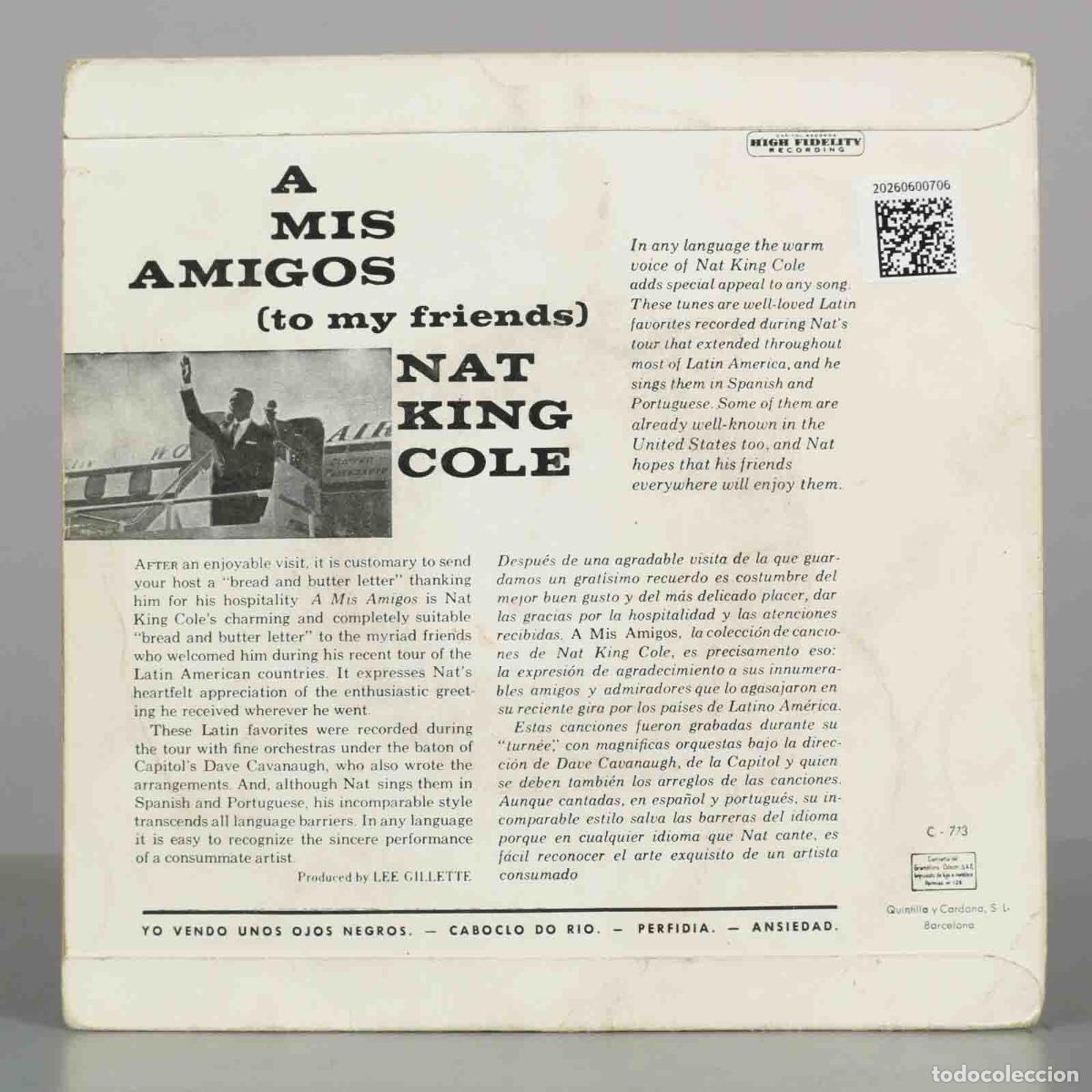 Discos de vinilo: EP. Nat King Cole - A Mis Amigos - Foto 2