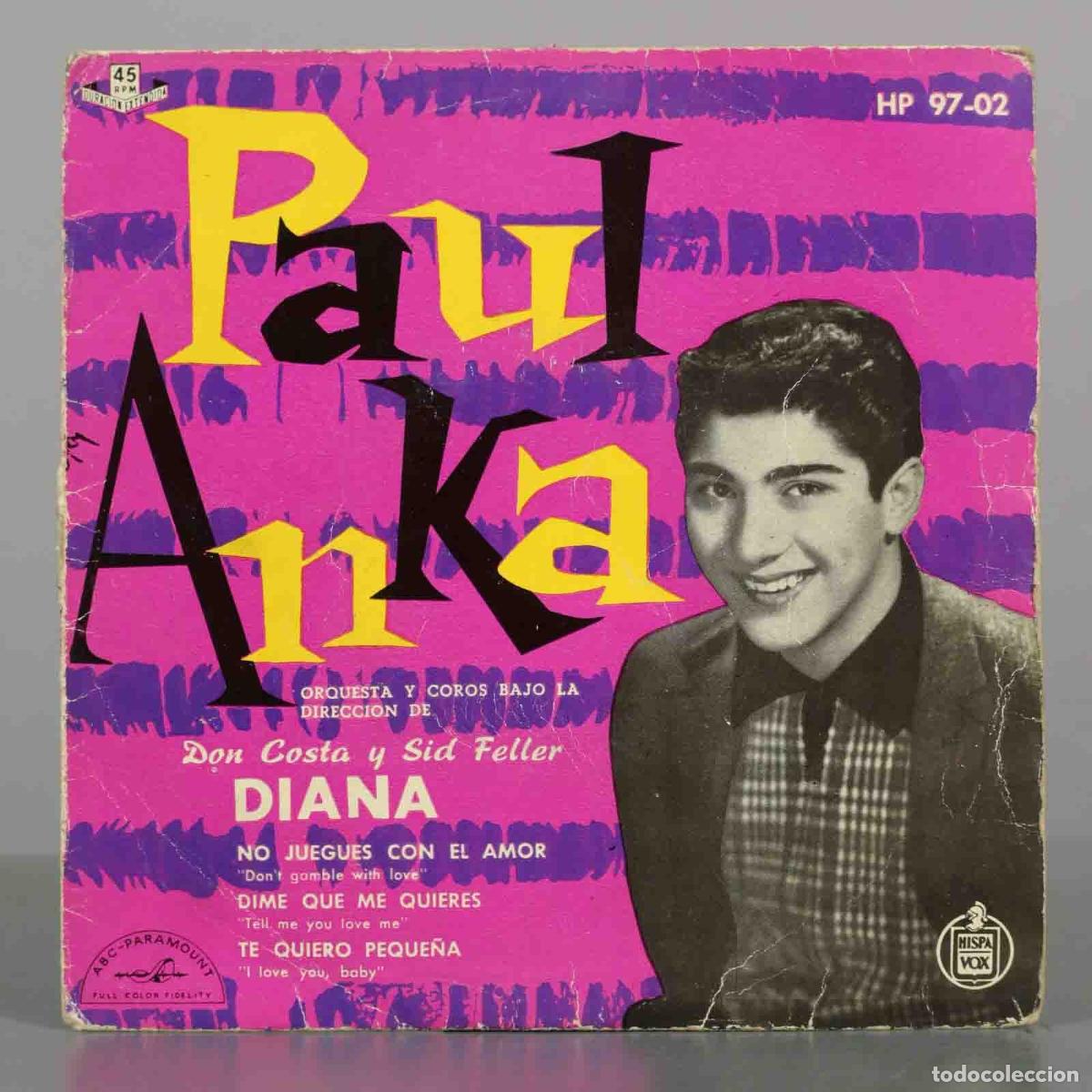 Discos de vinilo: EP. Diana - Paul Anka - Don Costa, Sid Feller