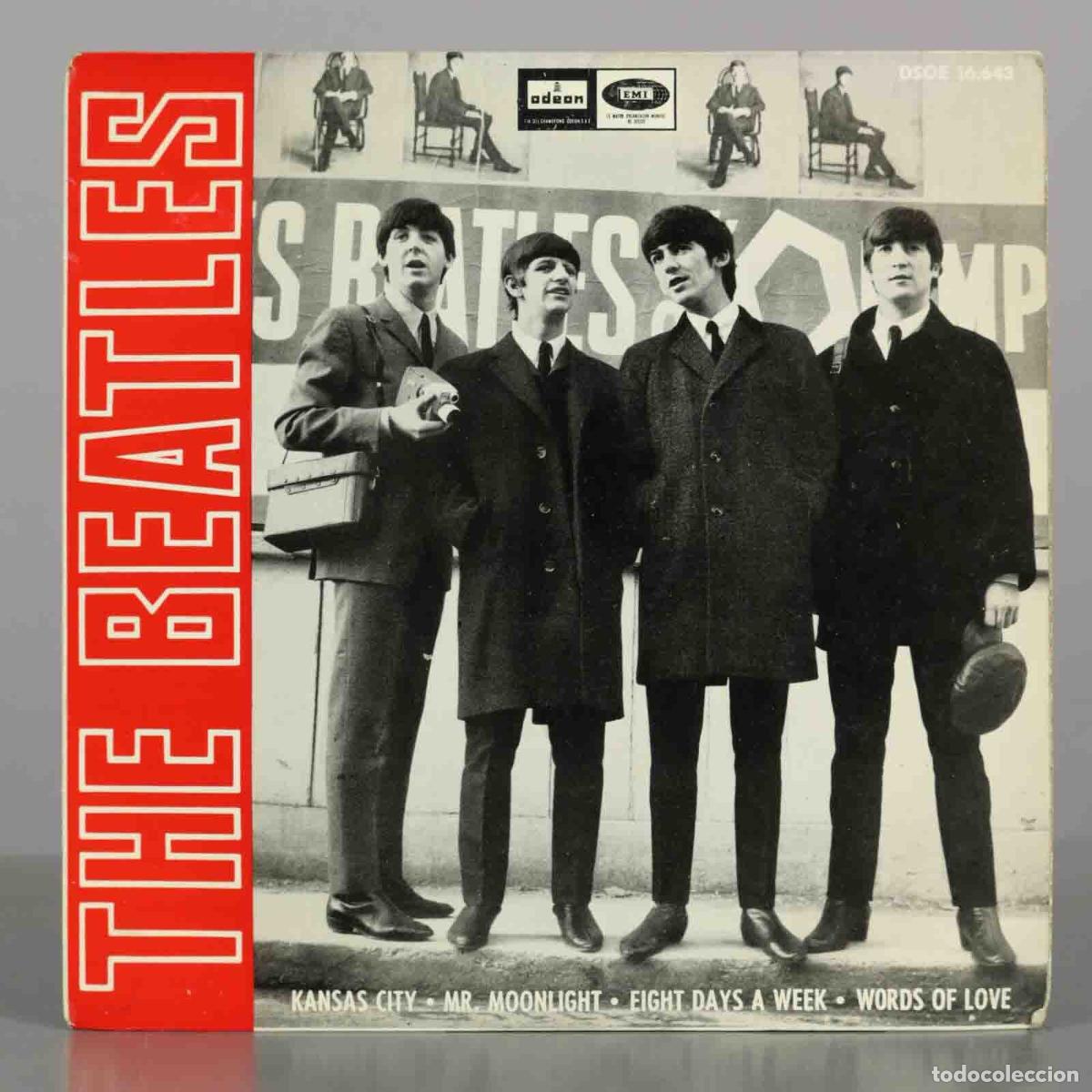 Discos de vinilo: EP. The Beatles - Kansas City - Mr. Moonlight - Eight Days a Week - Words of Love
