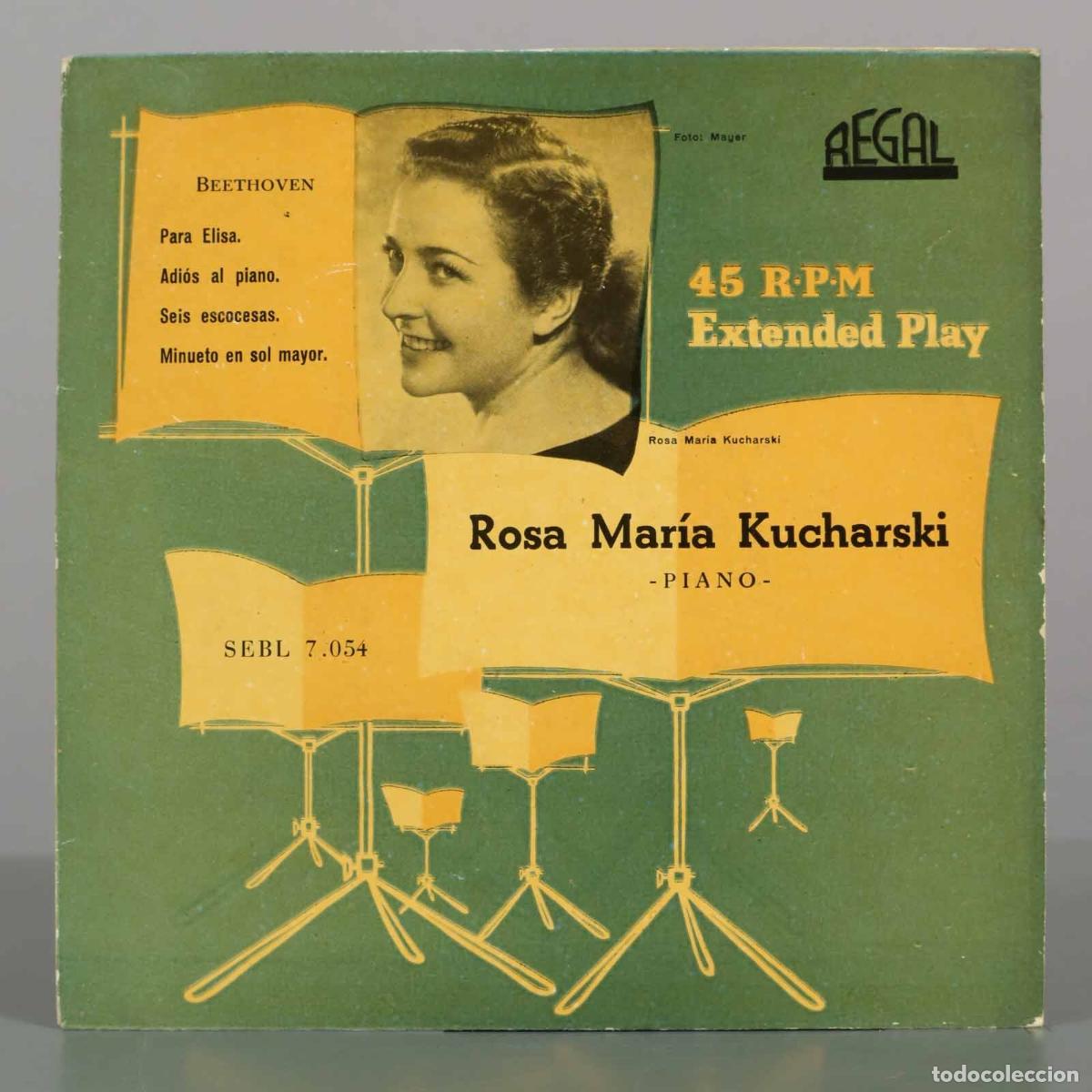 Discos de vinilo: EP. Beethoven: Para Elisa, Adi&oacute;s al piano, Seis escocesas, Minueto en sol mayor - Kucharski