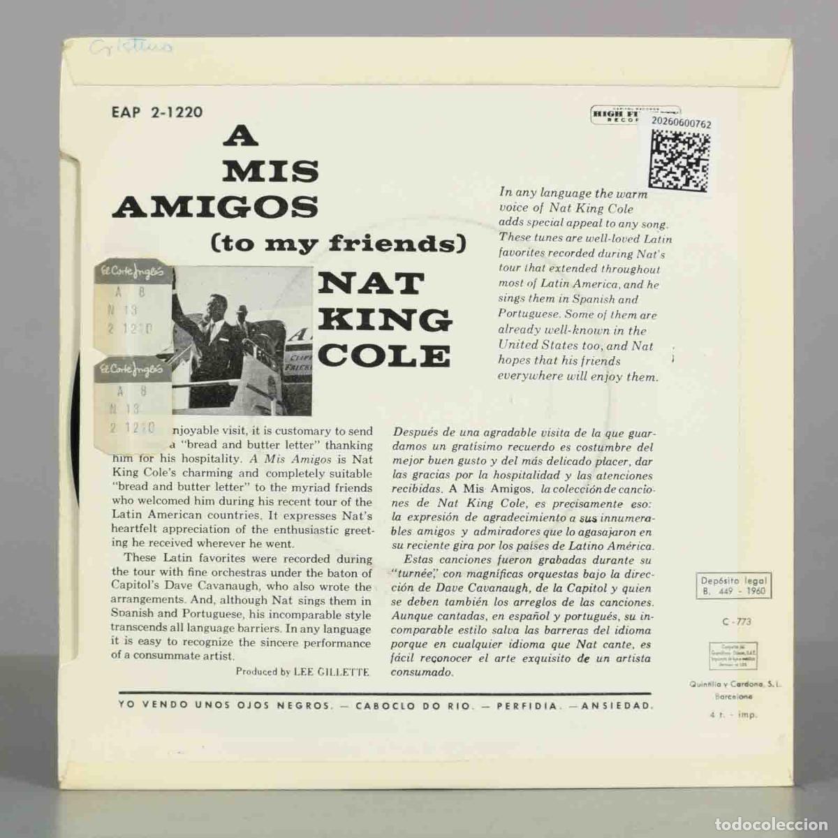 Discos de vinilo: EP. A mis amigos - Nat King Cole - Foto 2