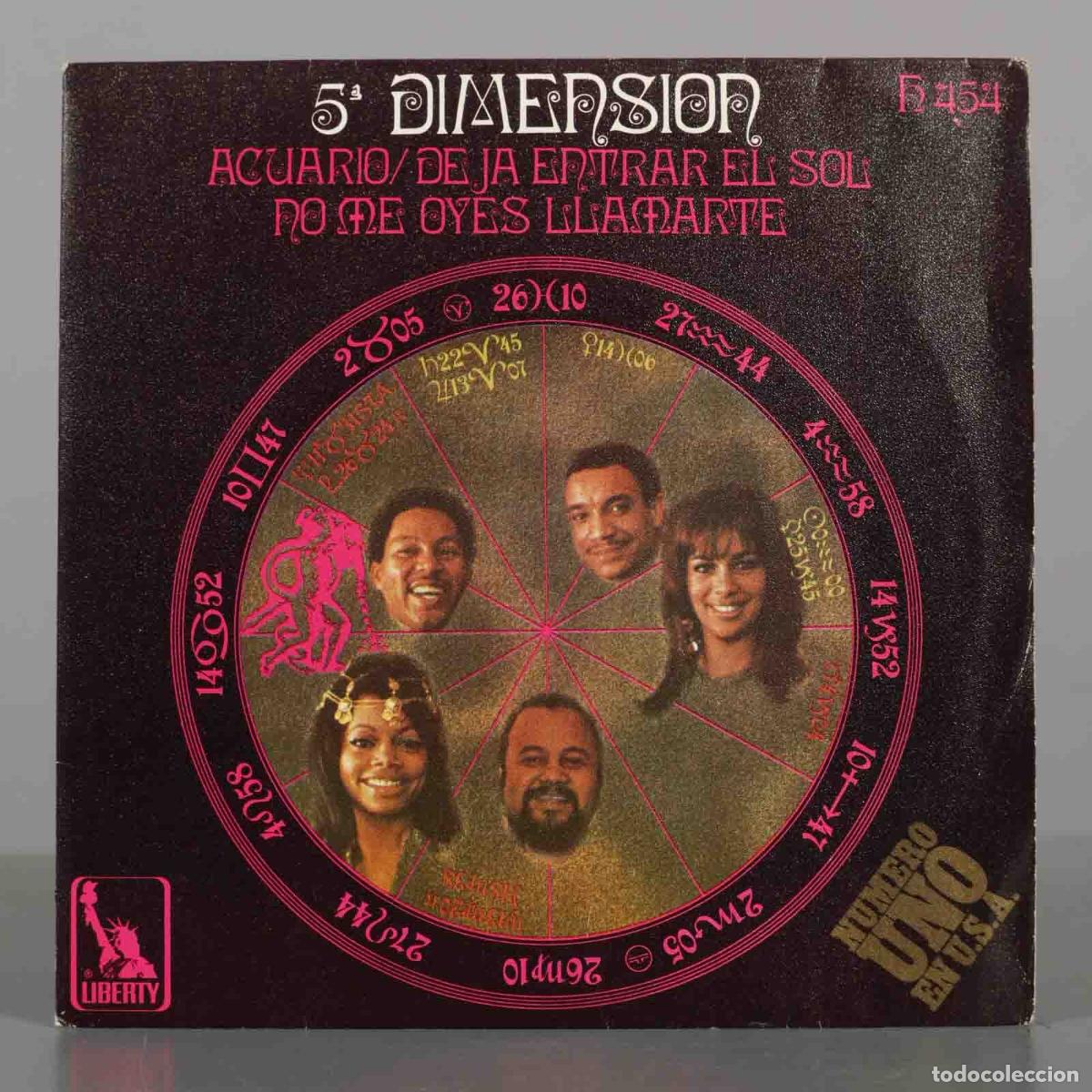 Discos de vinilo: SINGLE. Acuario / Deja Entrar El Sol / No Me Oyes Llamarte - 5&ordf; Dimension