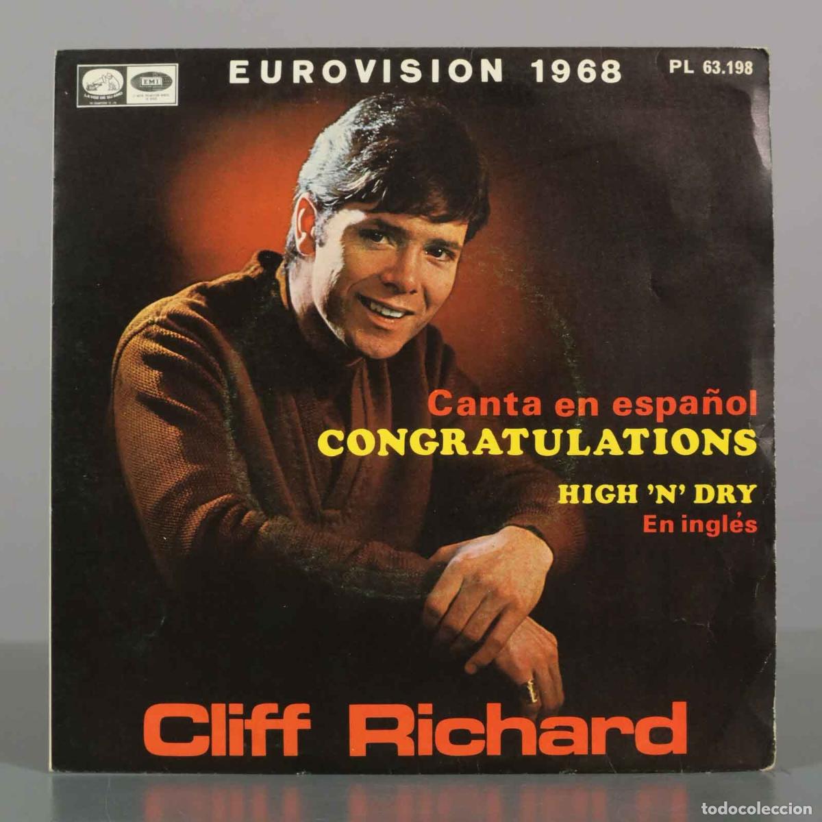 Discos de vinilo: SINGLE. Congratulations / High &acute;N&acute; Dry - Cliff Richard