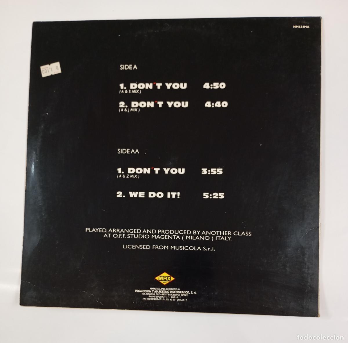 Discos de vinilo: DONT YOU. ANOTHER CLASS. MAXI-SINGLE. TDKDA39 - Foto 2