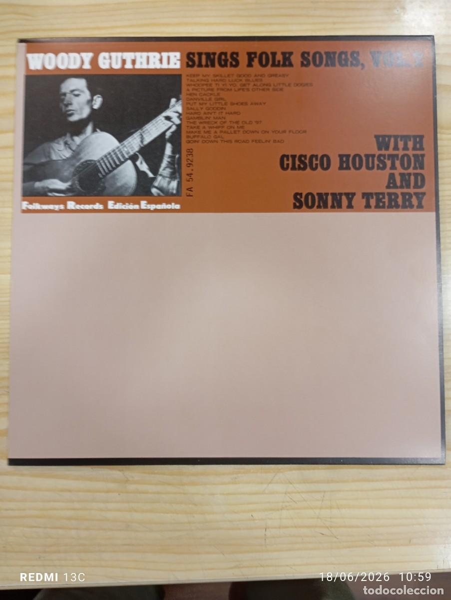 Discos de vinilo: LP - Woody Guthrie With Cisco Houston And Sonny Terry &lrm;&ndash; Sings Folk Songs, Vol. 2