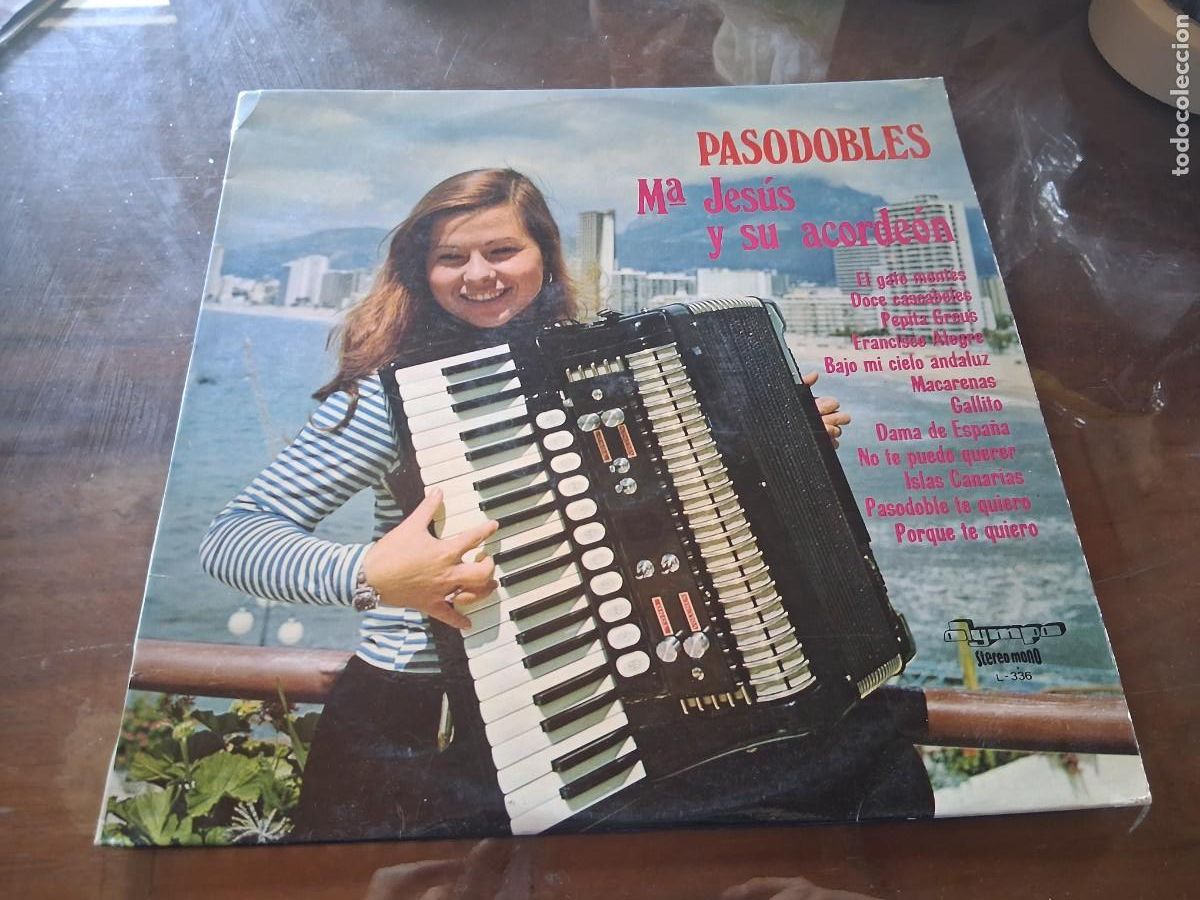 Discos de vinilo: Disco de m&uacute;sica vinilo LP MAR&Iacute;A JES&Uacute;S Y SU ACORDEON - PASODOBLES