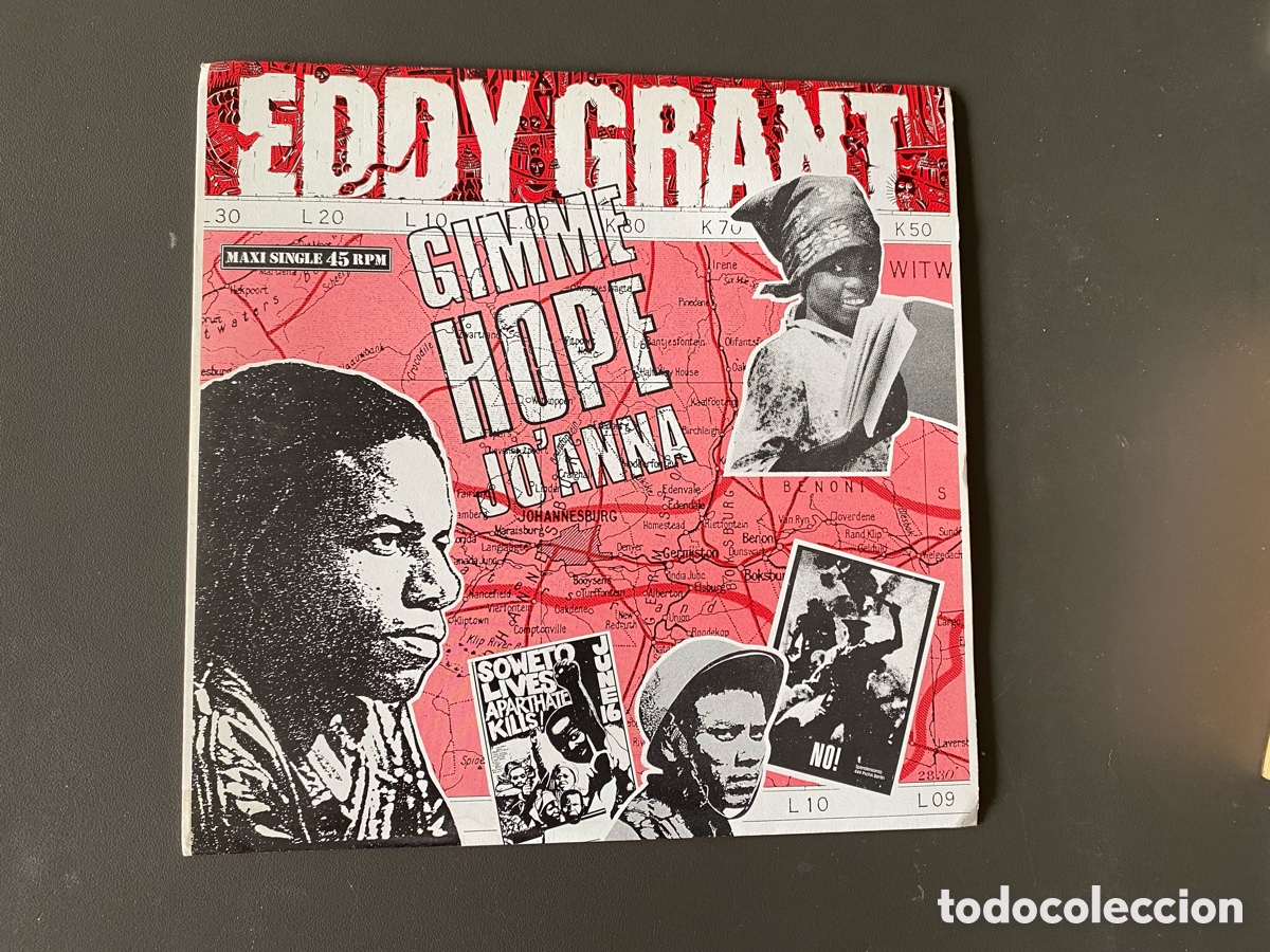 Discos de vinilo: Vinilo Maxi 12'' Eddy Grant - Gimme Hope Jo'Anna. Original Espa&ntilde;a 1988 Hispavox / Parlophone