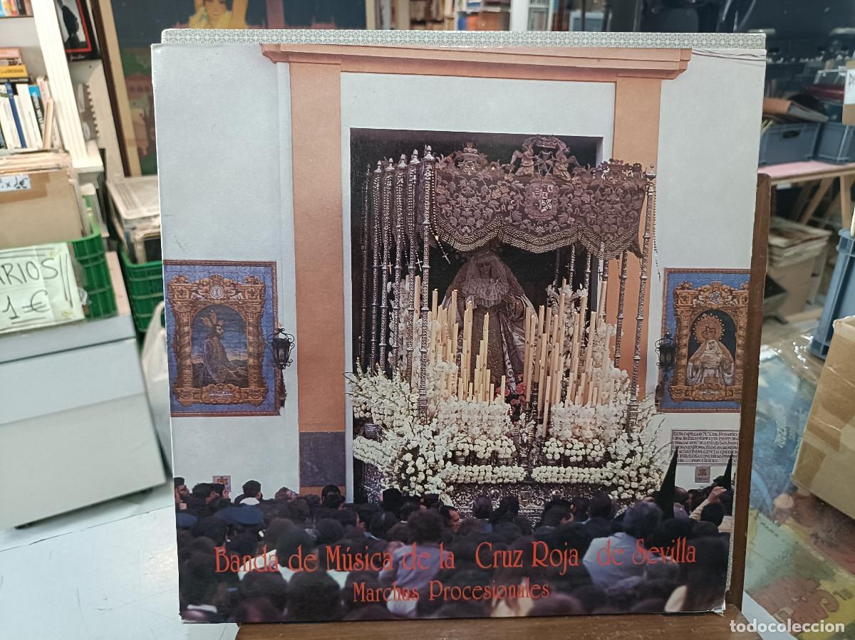 Discos de vinilo: Marchas Procesionales - Banda de M&uacute;sica de la Cruz Roja de Sevilla - LP. sello Coliseum 1986