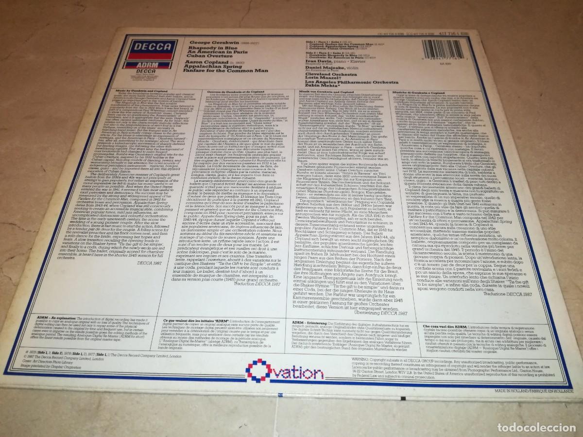 Discos de vinilo: GERSHWIN-RHAPSODY IN BLUE - Foto 2